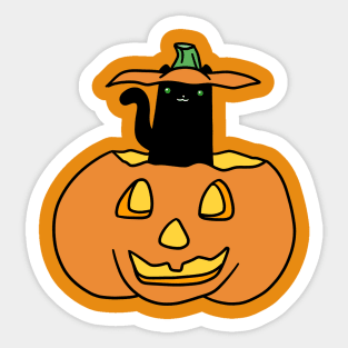 Black Cat inside Jack o' Lantern Sticker